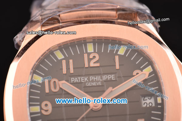 Patek Philippe Aquanaut Swiss ETA 2824 Automatic Rose Gold Case/Strap with Chocolate Dial - Click Image to Close